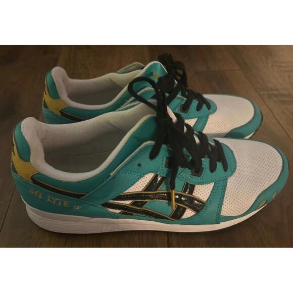 Asics Other - Asics Gel-Lyte III Teal/white/black/gold  Sz 9  Y2Kvibe Retro Dad